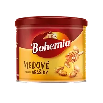 Arašídy BOHEMIA medové 135 g (solené pražené arašídy v plechu)