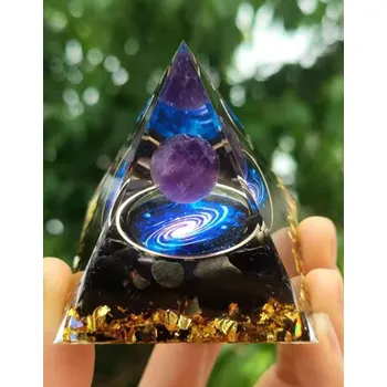 Orgonitová pyramida ametyst a onyx - Vesmírná energie