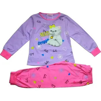 Kugo Dívčí pyžamo svítící ve tmě KOČIČKA KUGO 5863 fialové 146