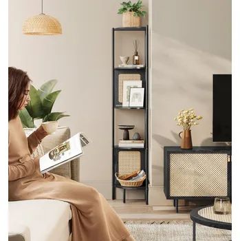 Komoda 5patrová rohová police 156,4 cm | černá