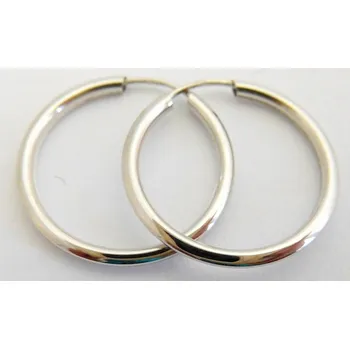 Náušnice Klenoty Budín Hladké zlaté kruhy z bílého zlata 18mm/1,8cm 585/0,54gr H917 (Klenoty Budín Hladké zlaté kruhy z bílého zlata 18mm/1,8cm 585/0,54gr H917)