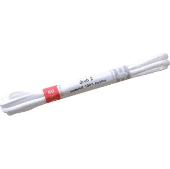 Tkaničky do bot Kulaté bavlněné tkaničky do bot 2 bílá Délka: 60 cm