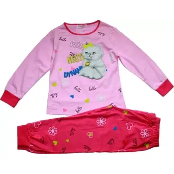 Dívčí pyžamo svítící ve tmě KOČIČKA KUGO 5863 růžové 859/19