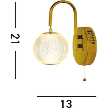 Lampička Searchlight Nástěnné svítidlo LED Allure v barvě mosazi, ocel, akryl, vypínač mosaz, transparentní 1 x 5 W LED - Doprava zdarma