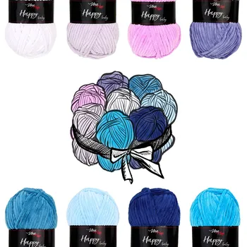 Vlna-hep Sada "dortík" - 8 barev příze Happy baby "03 Galaxie"