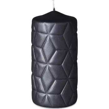 Svíčka Mozaika válec 70x140 mm Geometrický vzor, antracit metal mat svíčka