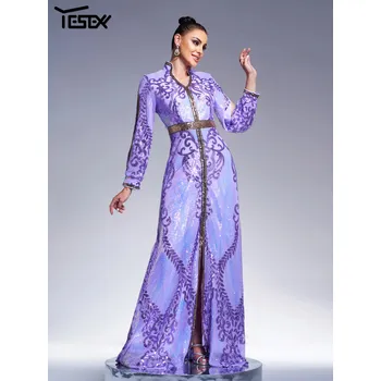 Dámské oblečení Originální dlouhé šaty na společnost LC10096 Barva: Fialová, Velikost: M