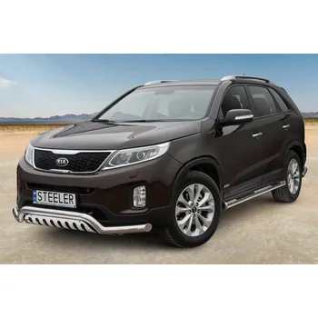 Tuning Boční rámy z nerezové oceli se schůdky z žebrového plechu - KIA Sorento (2012 - 2015)