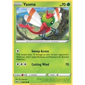 Volný čas Pokémon CRZ 008/159 Yanma - Crown Zenith Stav: Near Mint, Verze: NORMAL