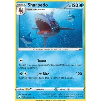 Sběratelská karetní hra Pokémon EVS 036/203 Sharpedo - Evolving Skies Stav: Near Mint, Verze: NORMAL