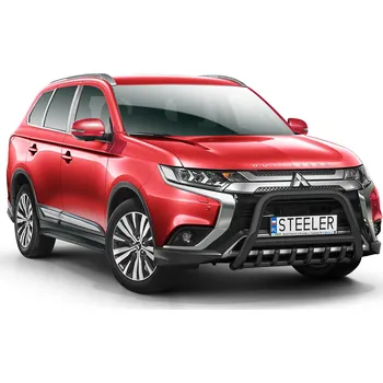 Tuning Ochranný rám "A" s příčkou a nápravnicí ČERNÝ - Mitsubishi Outlander (2018 - 2021)