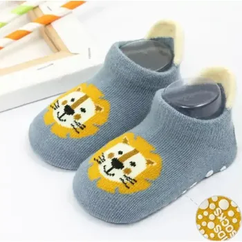 Protiskluzové ponožky - MODRÉ - LVÍČEK - (3-5 let) L (Značka: VICLOON)