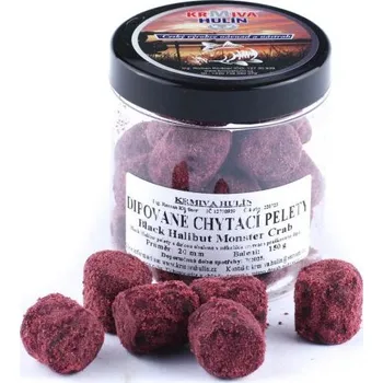 Dipované chytací pelety - Black Halibut Monster crab - Ø 20 mm 150 g