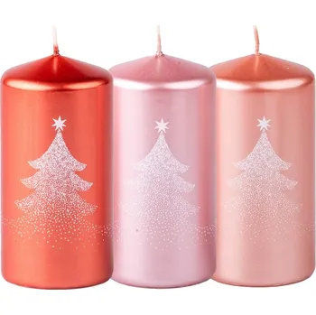 Svíčka Válec 60x120mm potisk stromek mix 2023, svíčka 234 gram