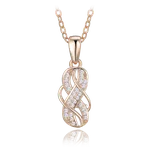 Minet Rose gold luxusní stříbrný náhrdelník s bílými zirkony