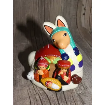 Vánoční dekorace Betlém lama (Peru) III