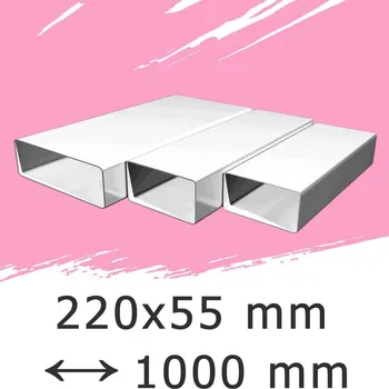 Ventilace Ploché ventilační potrubí 220x55 – délka 1000 mm – MIKAWI 14-4549