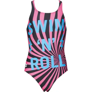 Dívčí plavky Dětské Jednodílné plavky ARENA G SWIM&ROLL JR ONE PIECE V BACK 001314/508 – Černá 116