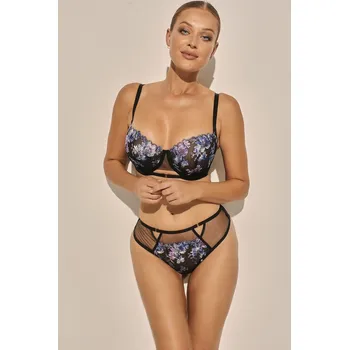 Dámské oblečení Měkká podprsenka Kinga SC-1161 Flower Chick černo-modrá 85C