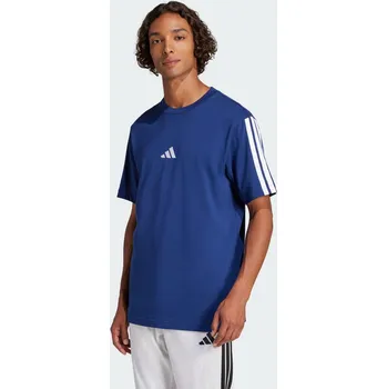 ADIDAS Tričko Essentials 3-Stripes Single Jersey XS BÍLÁ|MODRÁ