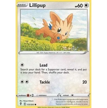 Sběratelská karetní hra Pokémon EVS 133/203 Lillipup - Evolving Skies Stav: Near Mint, Verze: NORMAL
