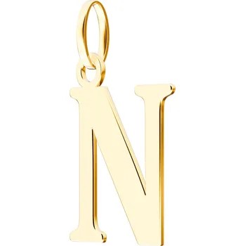 Hodinky Přívěšek Bonore - Zlato 585 - Dopis N 24 mm 143903