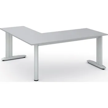 Psací stůl B2B Partner Rohový kancelářský stůl PRIMO FLEXIBLE, 180x180 cm, šedá