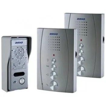 ORNO RE 920 - domovní HandsFree vrátný, 2 domovní stanice, 1 venkovní tablo, 3 barvy telefonu Barva: Stříbrná