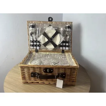 Piknikový koš Gelis Piknikový koš pro 4 osoby - přírodní (anglický vzor)