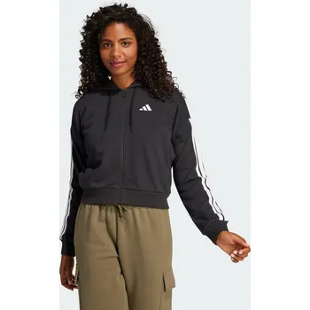 Pánský svetr ADIDAS Mikina Essentials 3-Stripes French Terry Full-Zip 2XL BÍLÁ|ČERNÁ