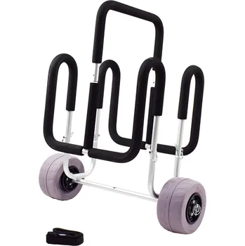 Stavební technika 9WS Hliníkový vozík pro 2 paddleboardy s nízkotlakými koly – speciálně na pláž NO SIZE