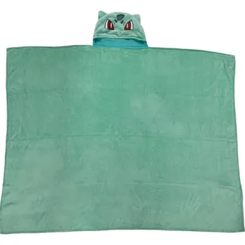 Polštář Flísová deka s kapucí Pokémon Bulbasaur