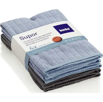 Utěrka KELA Utěrka univerzální sada 4ks SUPOR mikrovlákno modrá / šedá KL-12730