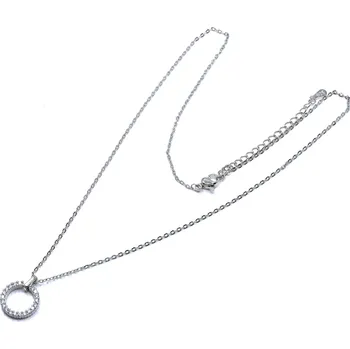 Náhrdelník Stříbrný náhrdelník se zirkonovým kruhem Maya