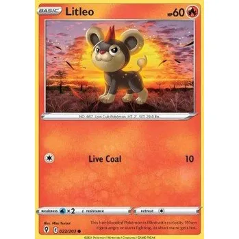 Sběratelská karetní hra Pokémon EVS 022/203 Litleo - Evolving Skies Stav: Near Mint, Verze: NORMAL