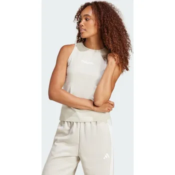 Pánské oblečení ADIDAS Tílko Essentials Linear Slim Cotton XL BÉŽOVÁ|BÍLÁ