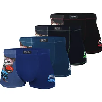 Pánské spodní prádlo FANNIFEN Pánské boxerky Boxing Kočka G569 - 4 ks v balení Velikost: L