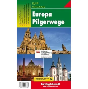 Freytag & Berndt Weitwanderkarte Europa Pilgerwege, Wanderkarte 1:2.000.000 - 1:3.500.000