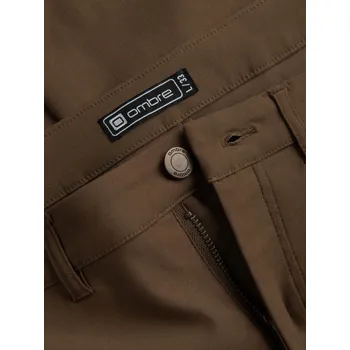 Ombre Men&#039;s REGULAR fabric pants with cargo pockets - olive Ombre hnědá 2577447