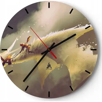 Hodiny Velké nástěnné hodiny 40x40 Abstrakce Skleněné hodiny Kulatý Tiché