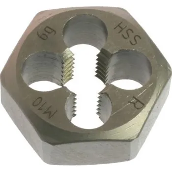 Ruko 267100 - Závitové kruhové čelisti metrický závit M10x1,5mm HSS, šestihran 27mm, RUKO