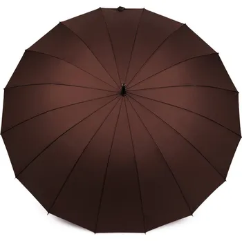 Deštník Velký rodinný deštník s dřevěnou rukojetí, barva 3 hnědá