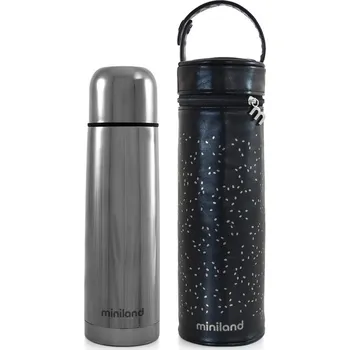 Termoska Miniland Sada termosky a termoobalu Deluxe - Stříbrná