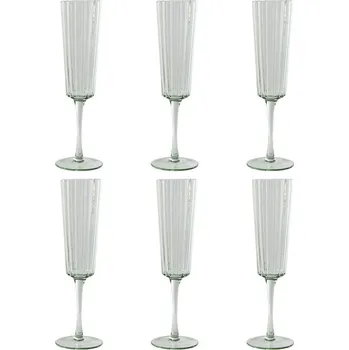 Sada sklenic na šampaňské Home ESPRIT Sklo Zelená (6 x 23,7 x 6 cm) (6 kusů)