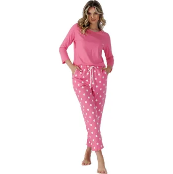 Dámské pyžamo Růžové jemné pyžamo pro ženy s 7/8 kalhotami, Růžová XL i170_5907796583463