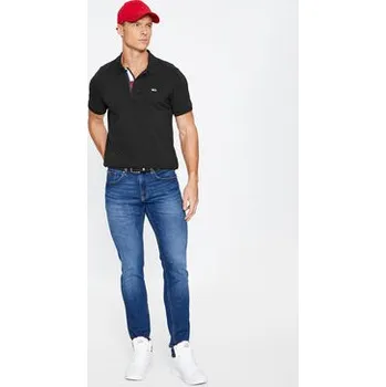 Pánské tričko Tommy Jeans Polokošile DM0DM15370 Černá Slim Fit XXL