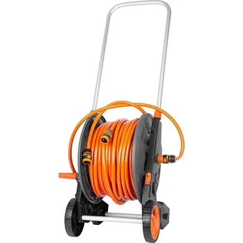 Zahradní hadice Doplňkový sortiment Naviják na hadici, 1/2", 60m, nastavitelná tryska + 2x rychlospojka + přípojka na vodovodní kohoutek