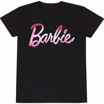 Pánské tričko Unisex tričko Barbie: Roztékající Logo (L) černá bavlna