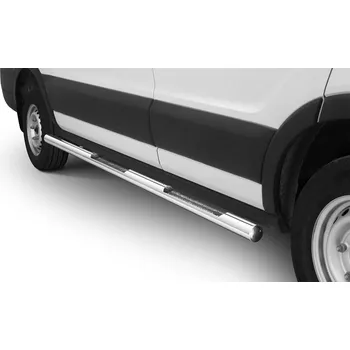 Tuning Boční rámy z nerezové oceli se schůdky z žebrového plechu - Ford Transit (2019 -)