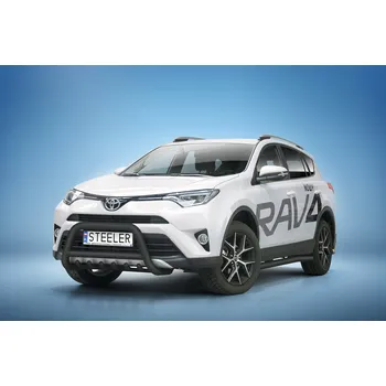 Tuning Ochranný rám "A" s příčkou a nápravnicí ČERNÝ - Toyota RAV4 (2016 - 2018)